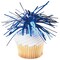 Blue Spray Mylar Celebration cake and cupcakes picks - set of 24